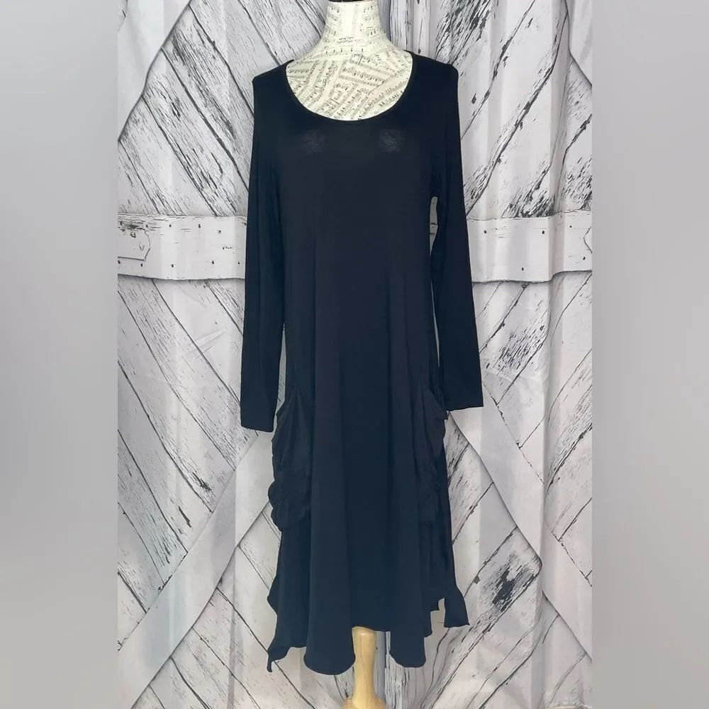 Matti Mamane Avant-garde asymmetric dress with pockets black S